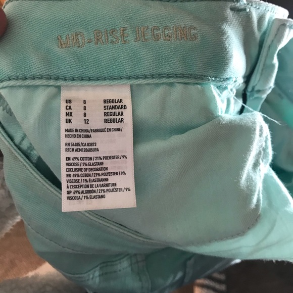 ➰American Eagle aqua ripped jeggings➰ - Picture 5 of 6